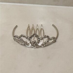 Elegant Silver Tiara Hair Comb